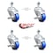 Service Caster 3 Inch Blue Polyurethane Swivel 12mm Threaded Stem Caster Set with Brake SCC-TS20S314-PPUB-BLUE-TLB-M1215-4 - alternate 2
